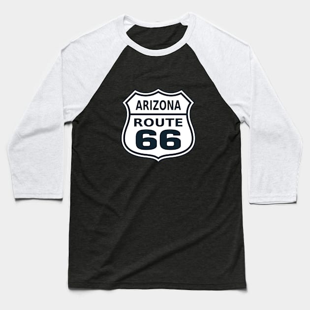 Arizona Route 66 Baseball T-Shirt by Aunt Choppy